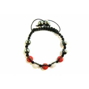 Red and White Shamballa Bracelet Red and White Shamballa Bracelet